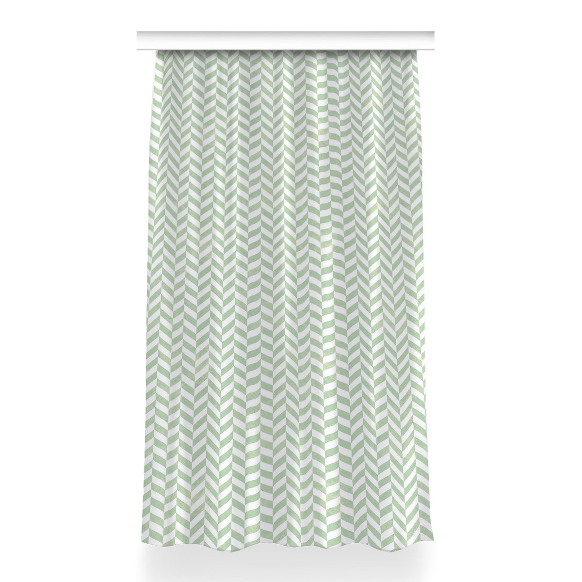 Zasłona z grafiką gotowa Wzór w jodełkę 150x260 cm, Fabricsy