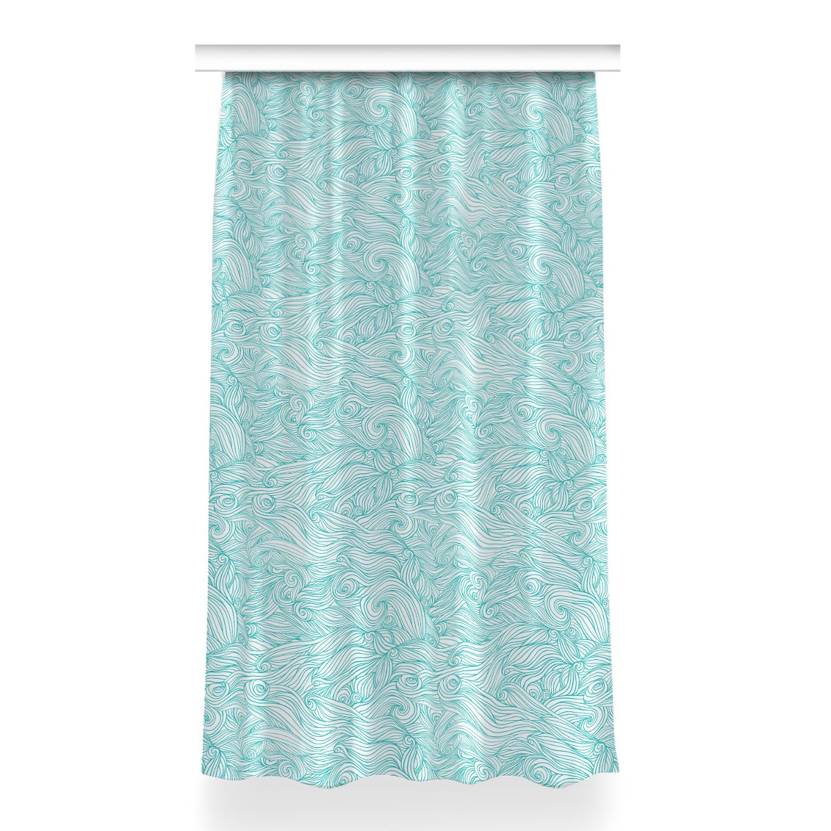 Zasłona przelotki wzór Fale vintage dekor 150x260, Fabricsy