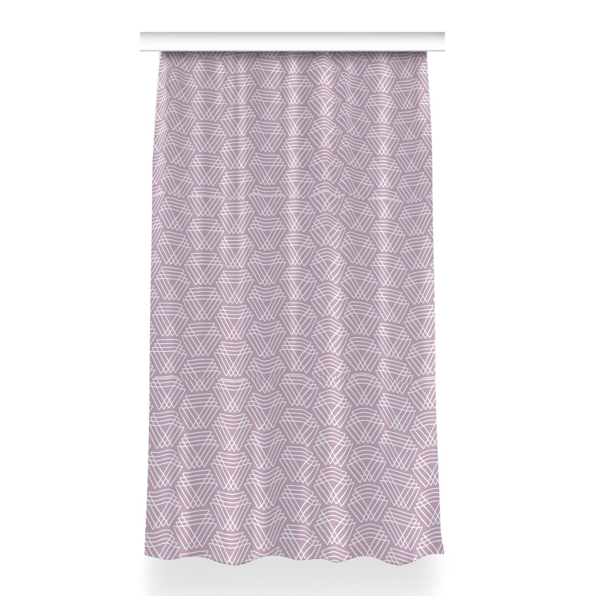 Zasłona z grafiką kolory Różowe trójkąty 150x260, Fabricsy