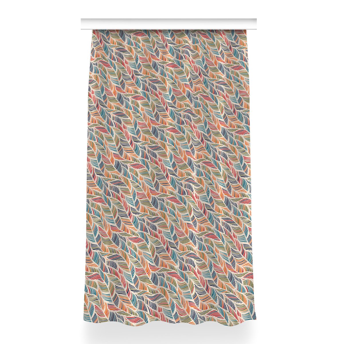 Zasłona z grafiką gotowa Kolorowe fale 150x260 cm, Fabricsy