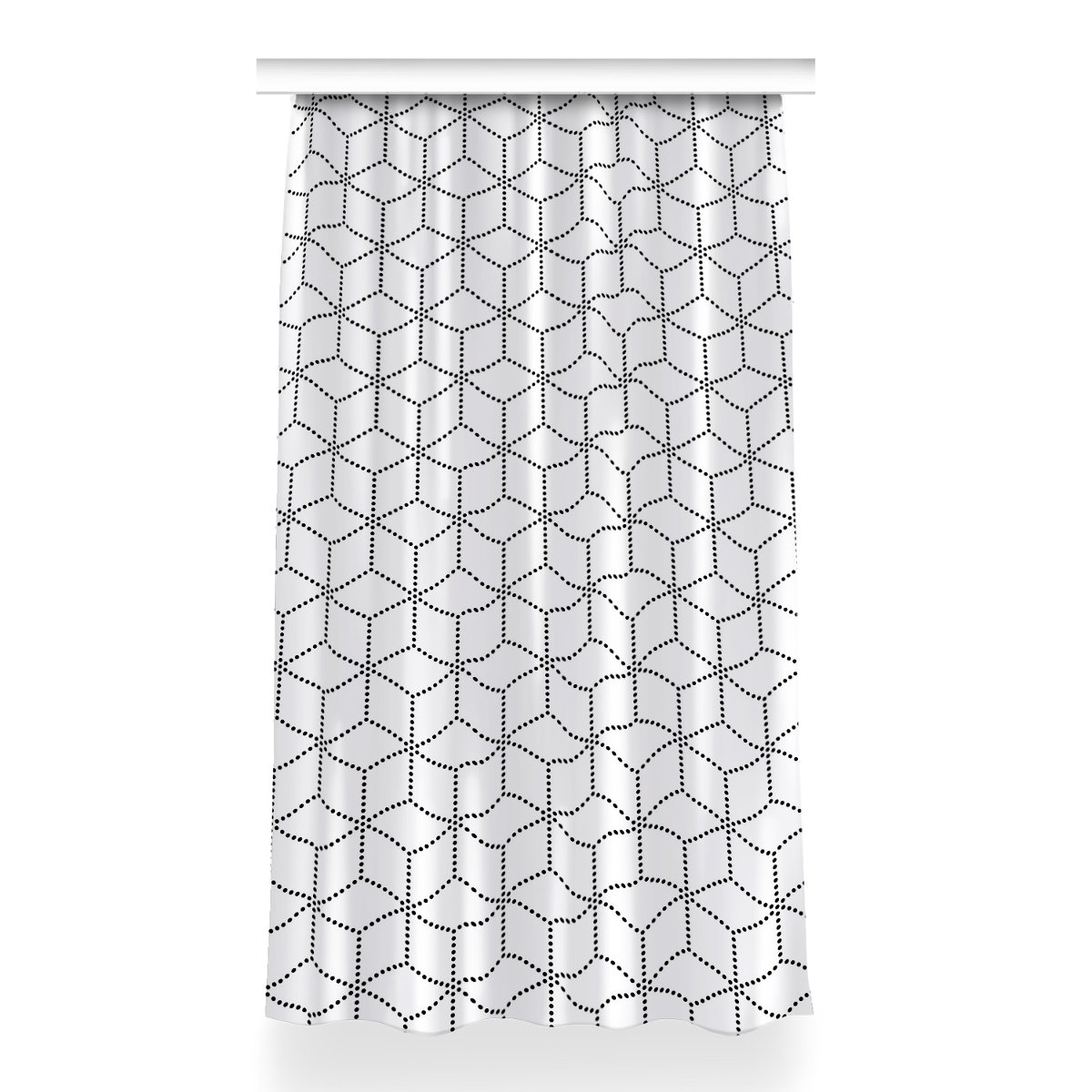 Zasłona z nadrukiem gotowa Szare kostki 150x260 cm, Fabricsy