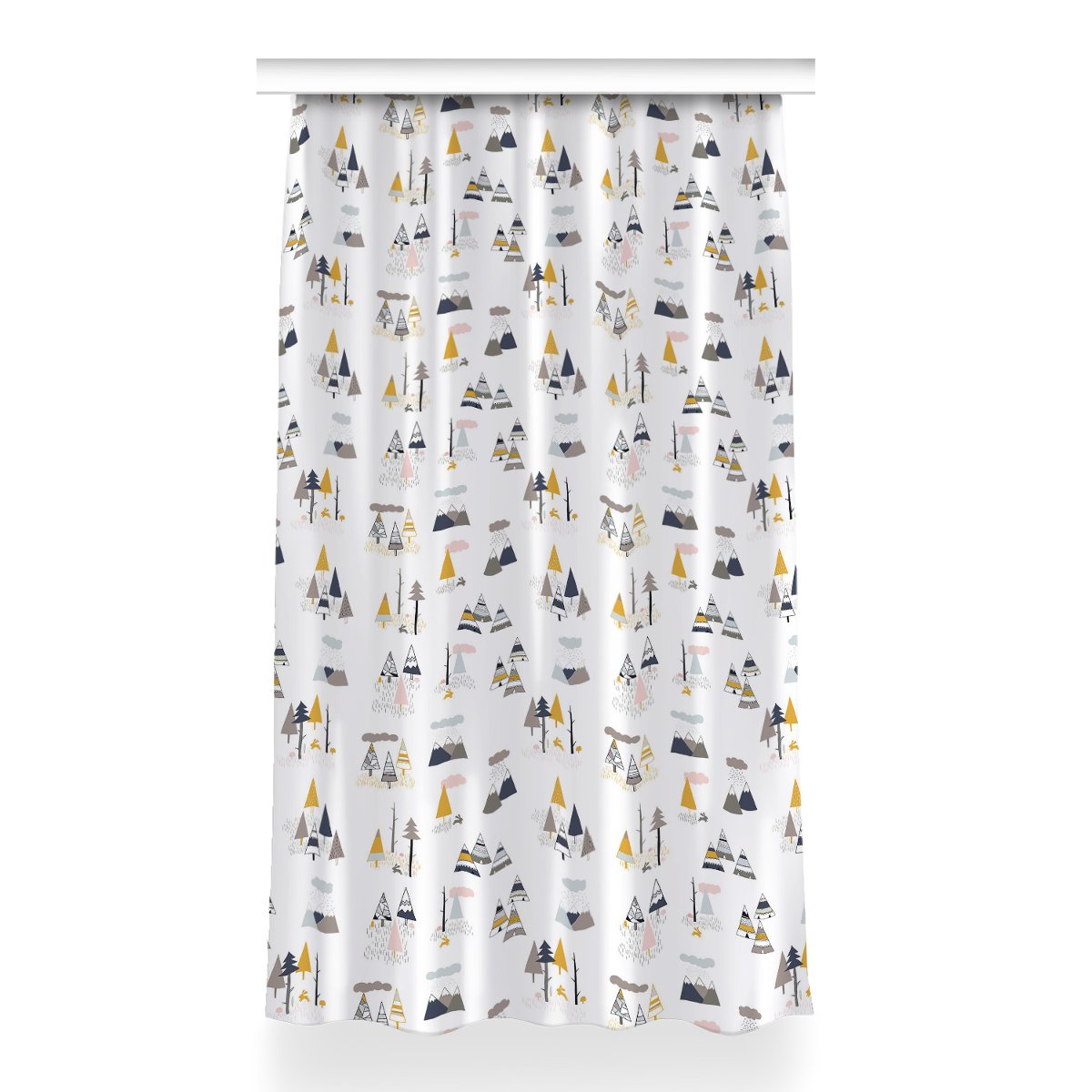 Zasłona przelotki Rysowane drzewa dekor 150x260 cm, Fabricsy