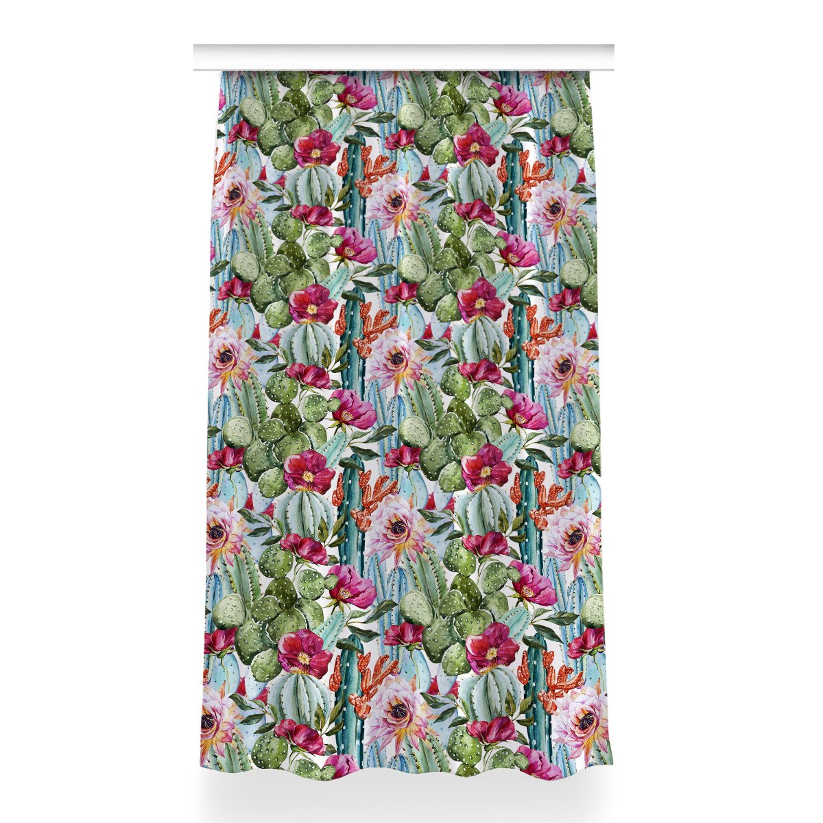 Zasłona do sypialni Kolorowe kaktusy wzór 150x260, Fabricsy