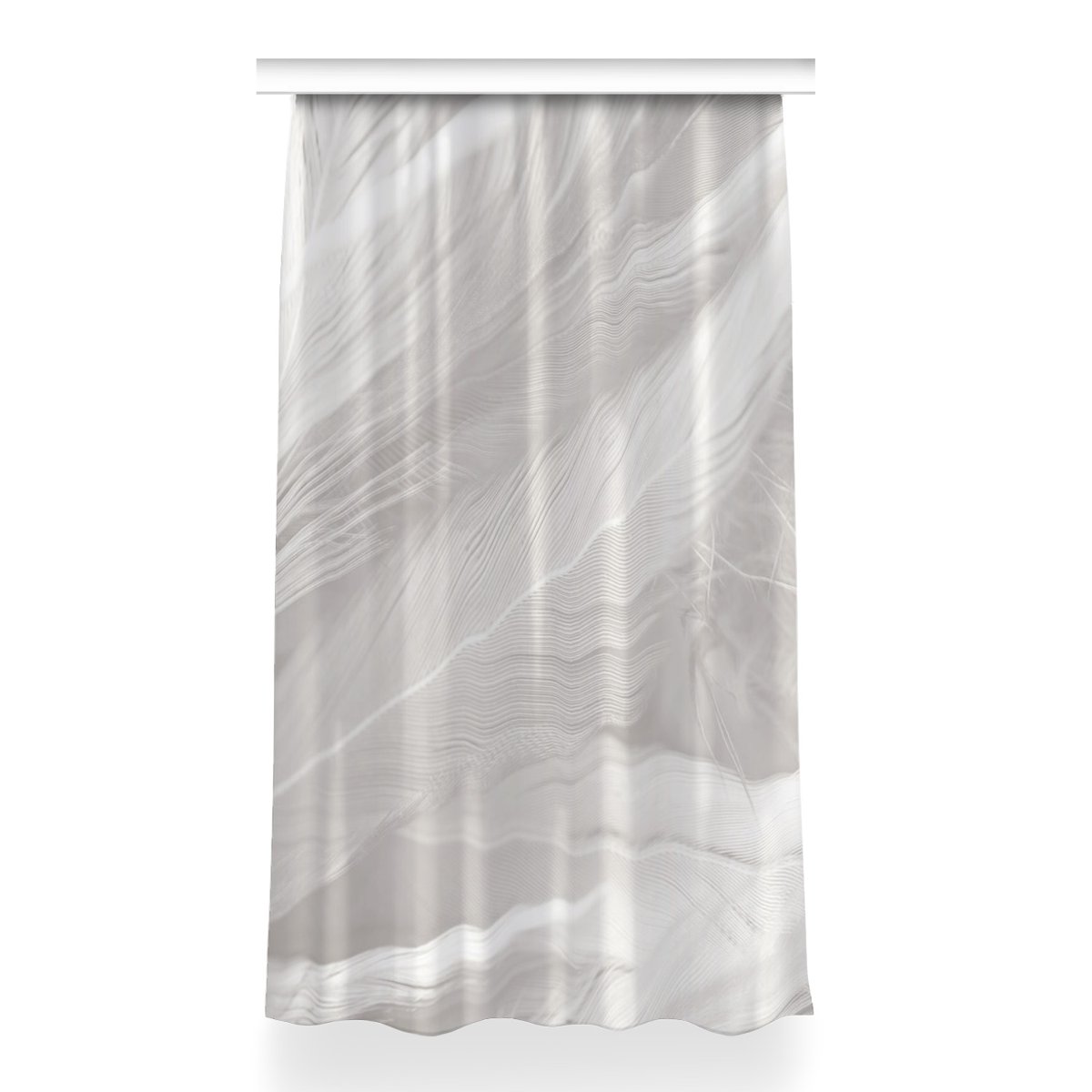 Zasłona gotowa Piękne białe pióra wzór 150x260 cm, Fabricsy