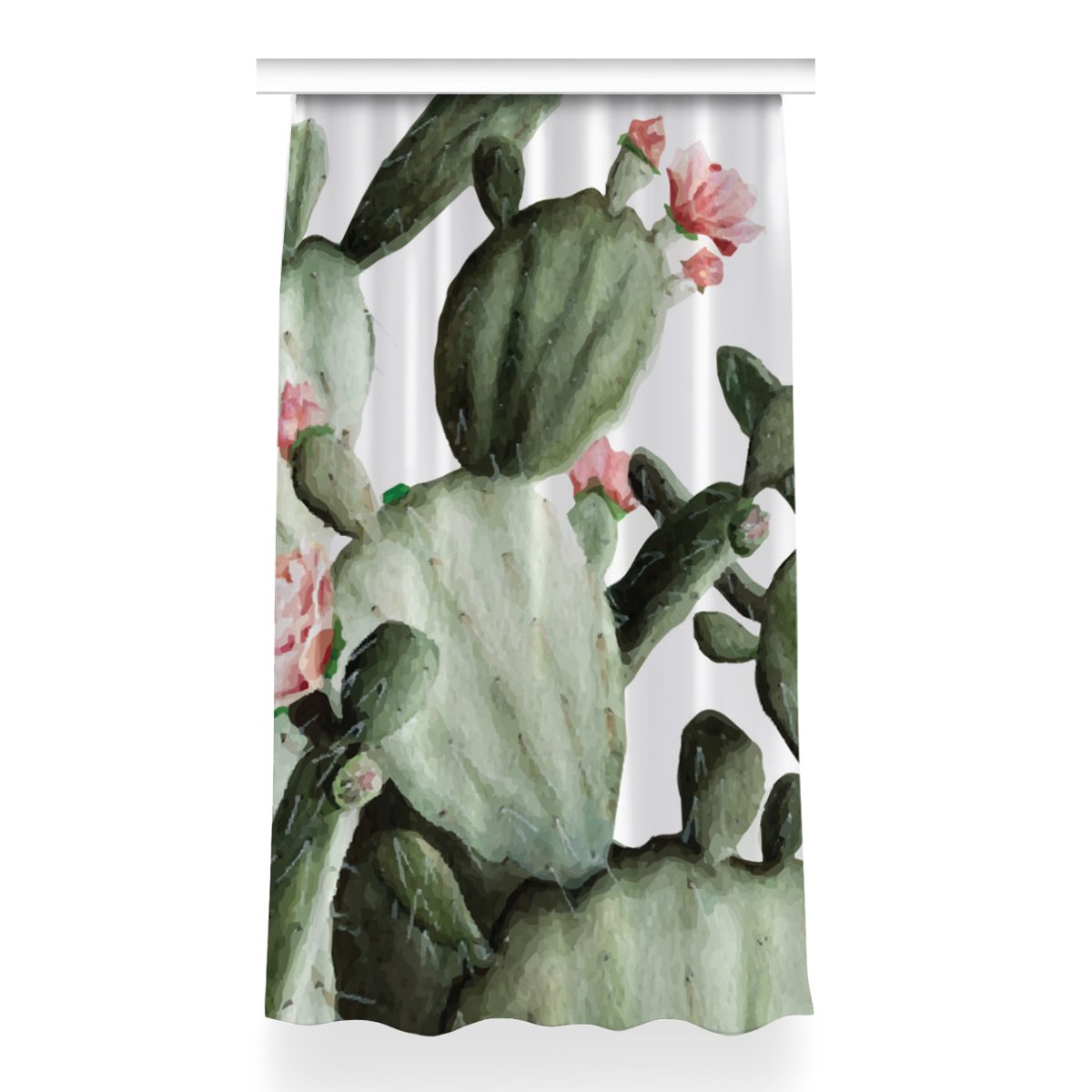 Zasłona przelotki wzór Kaktusy do sypialni 150x260, Fabricsy