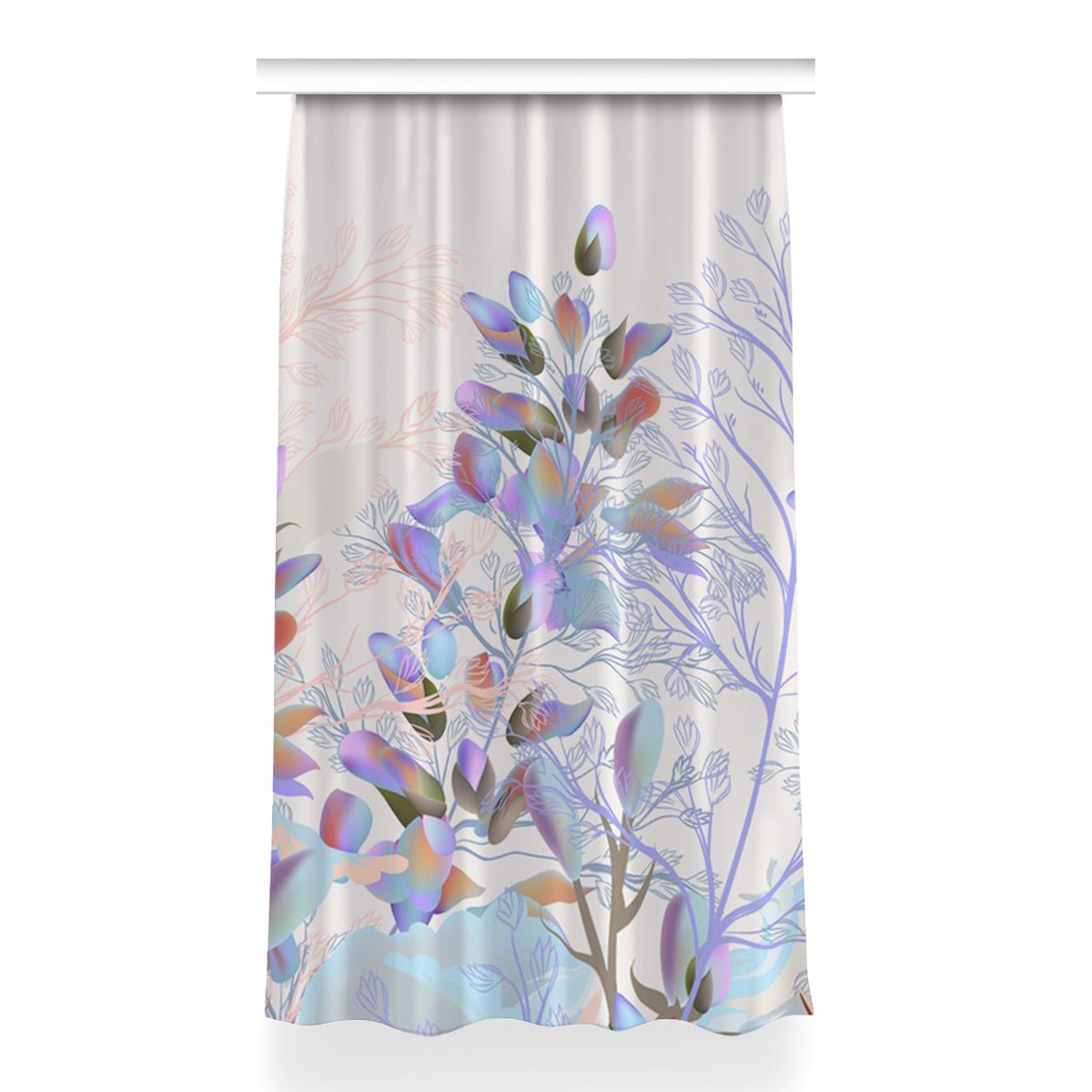 Zasłona do sypialni Pastelowe liście wzór 150x260, Fabricsy