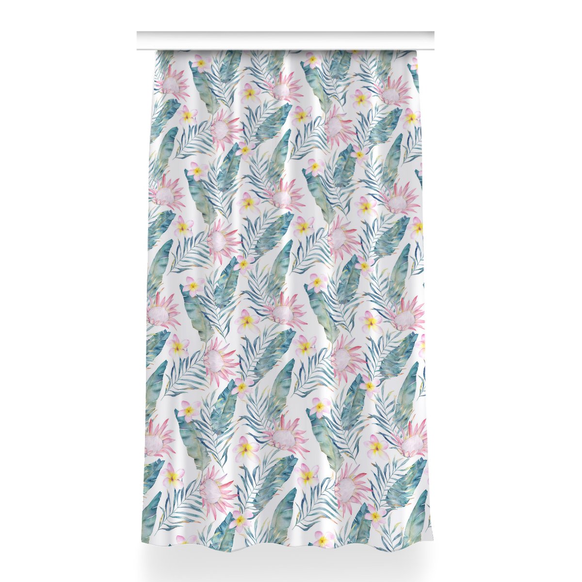 Zasłona przelotki Jasnoróżowe kwiaty wzór 150x260, Fabricsy
