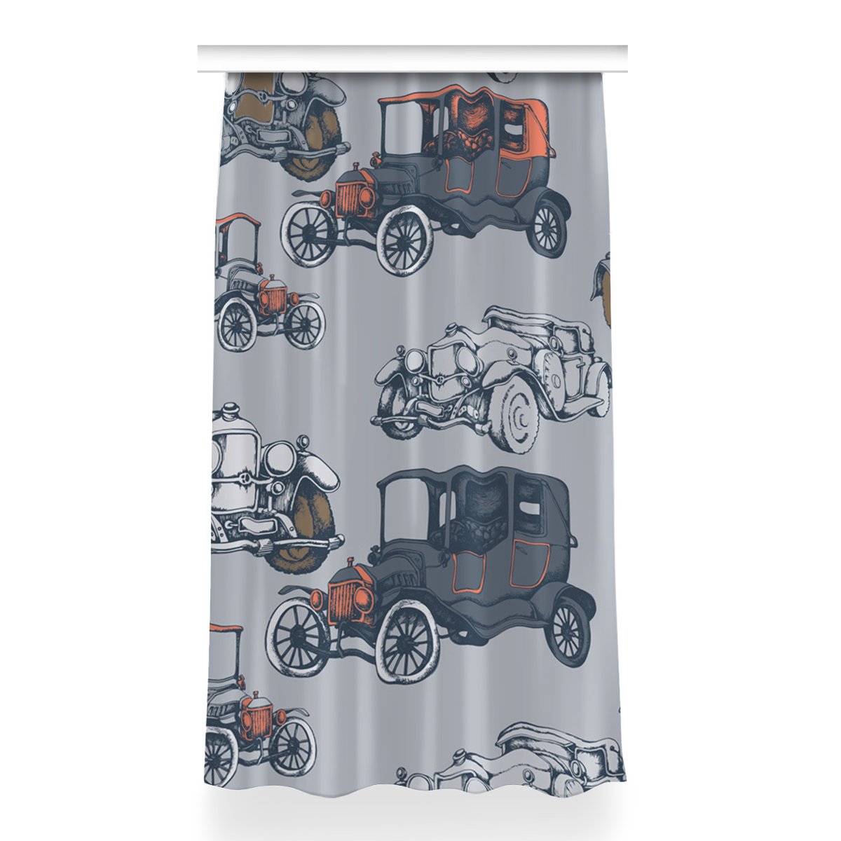 Zasłona gotowa Klasyczne samochody wzór 150x260 cm, Fabricsy
