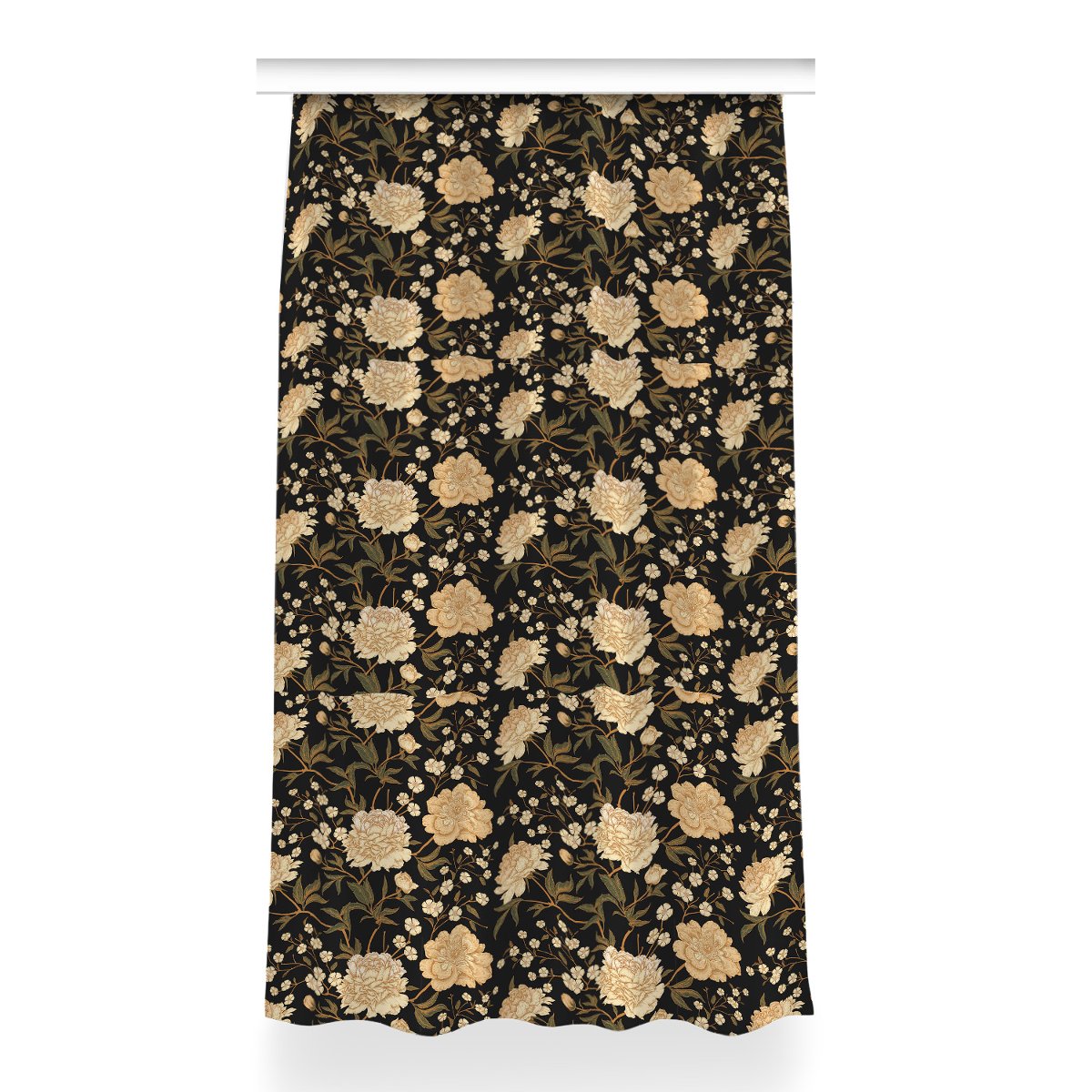 Zasłona klasyczna z grafiką Biała piwonia 150x260, Fabricsy