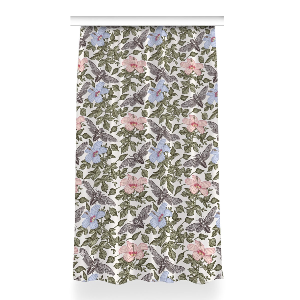 Zasłona Motyle wśród kwiatów do sypialni 150x260, Fabricsy