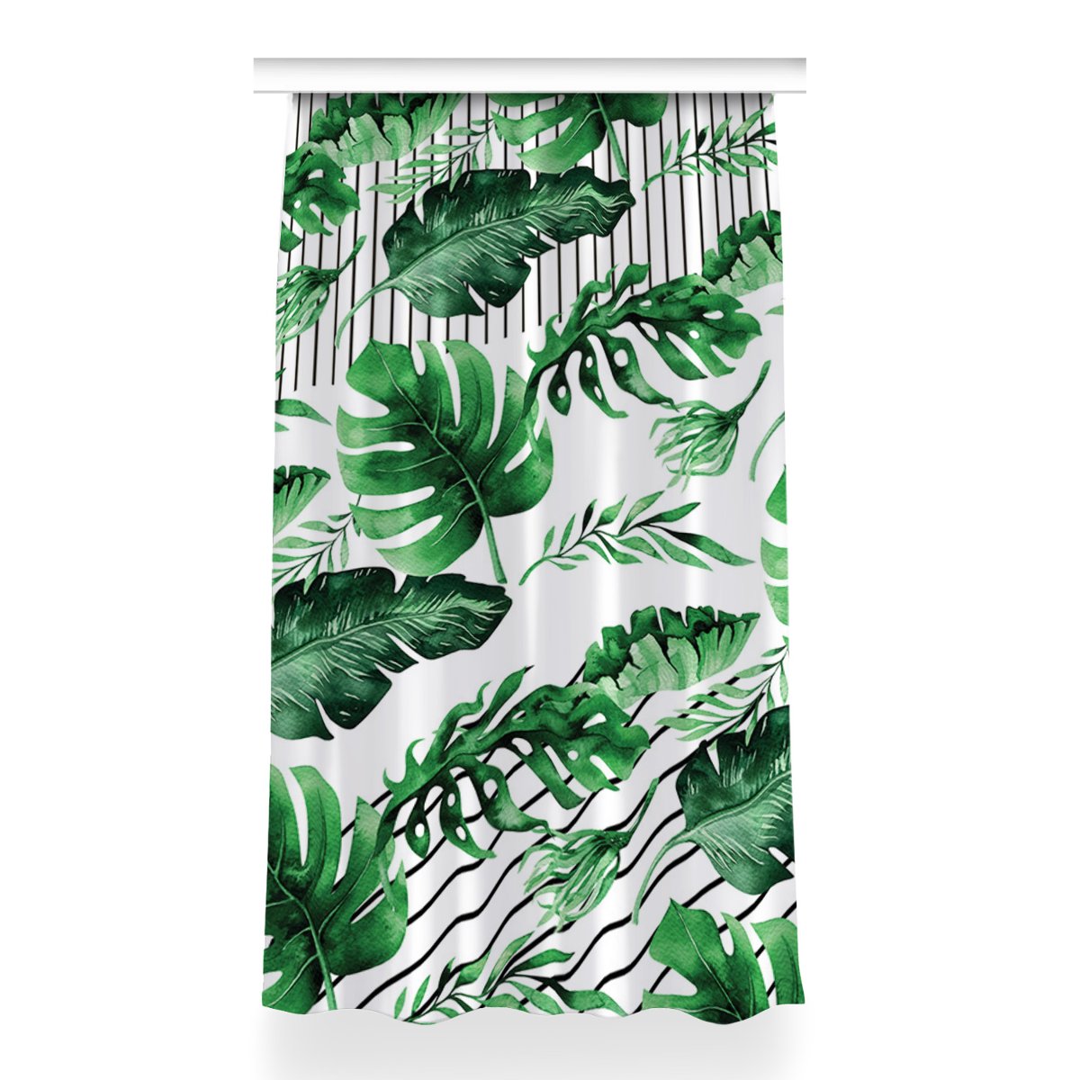 Zasłona z nadrukiem gotowa Kropki i liście 150x260, Fabricsy