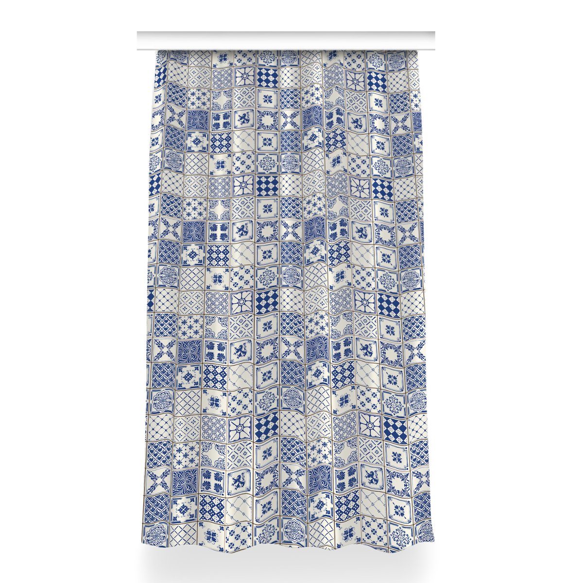 Zasłona z grafiką gotowa Płytki Azulejos 150x260, Fabricsy