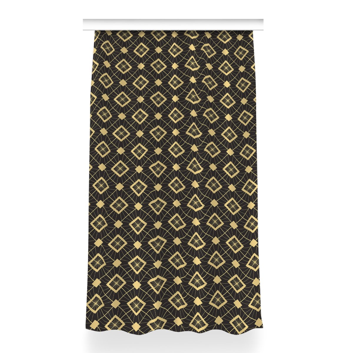 Zasłona z grafiką gotowa Retro wzór dekor 150x260, Fabricsy