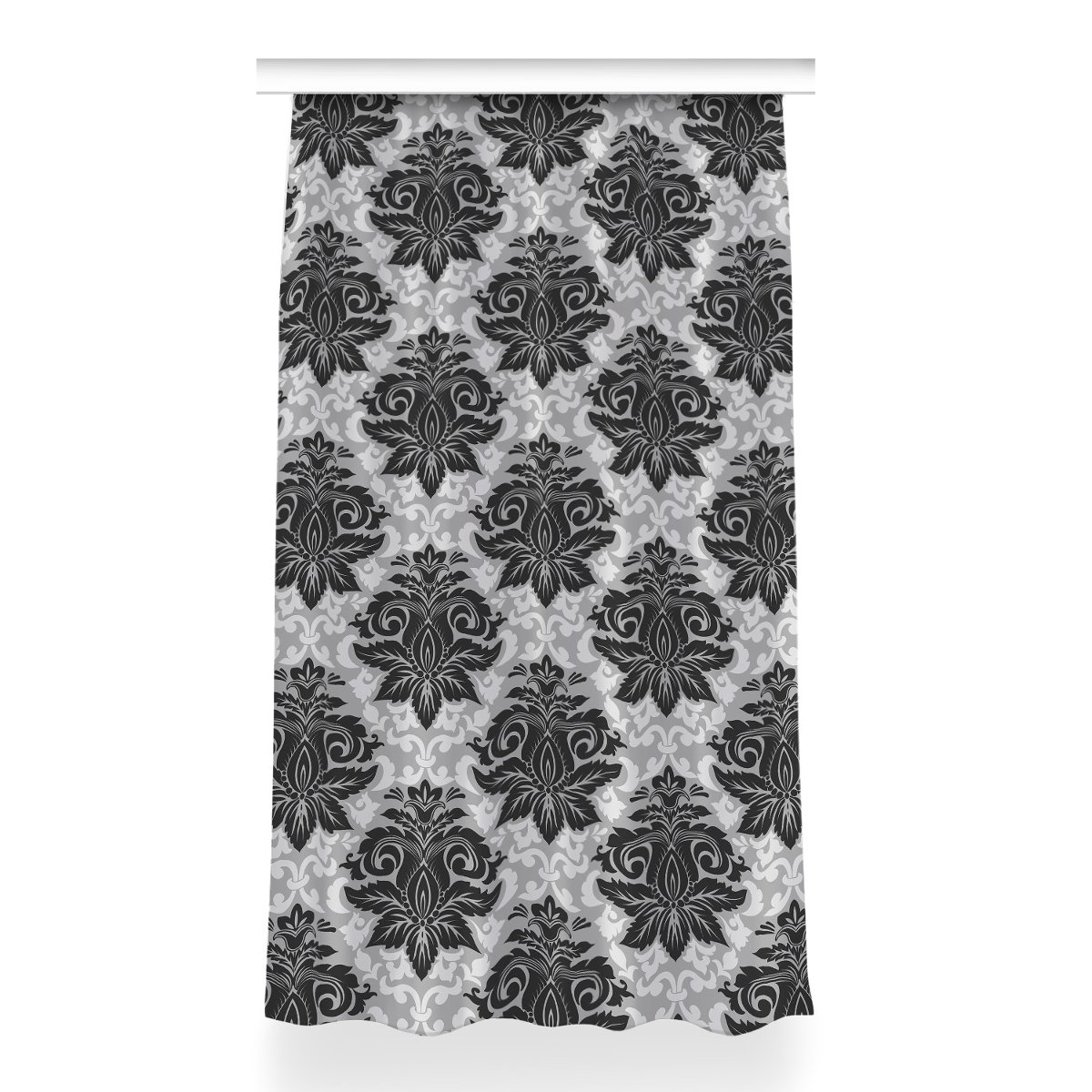 Zasłona przelotki Szary wzór do sypialni 150x260, Fabricsy