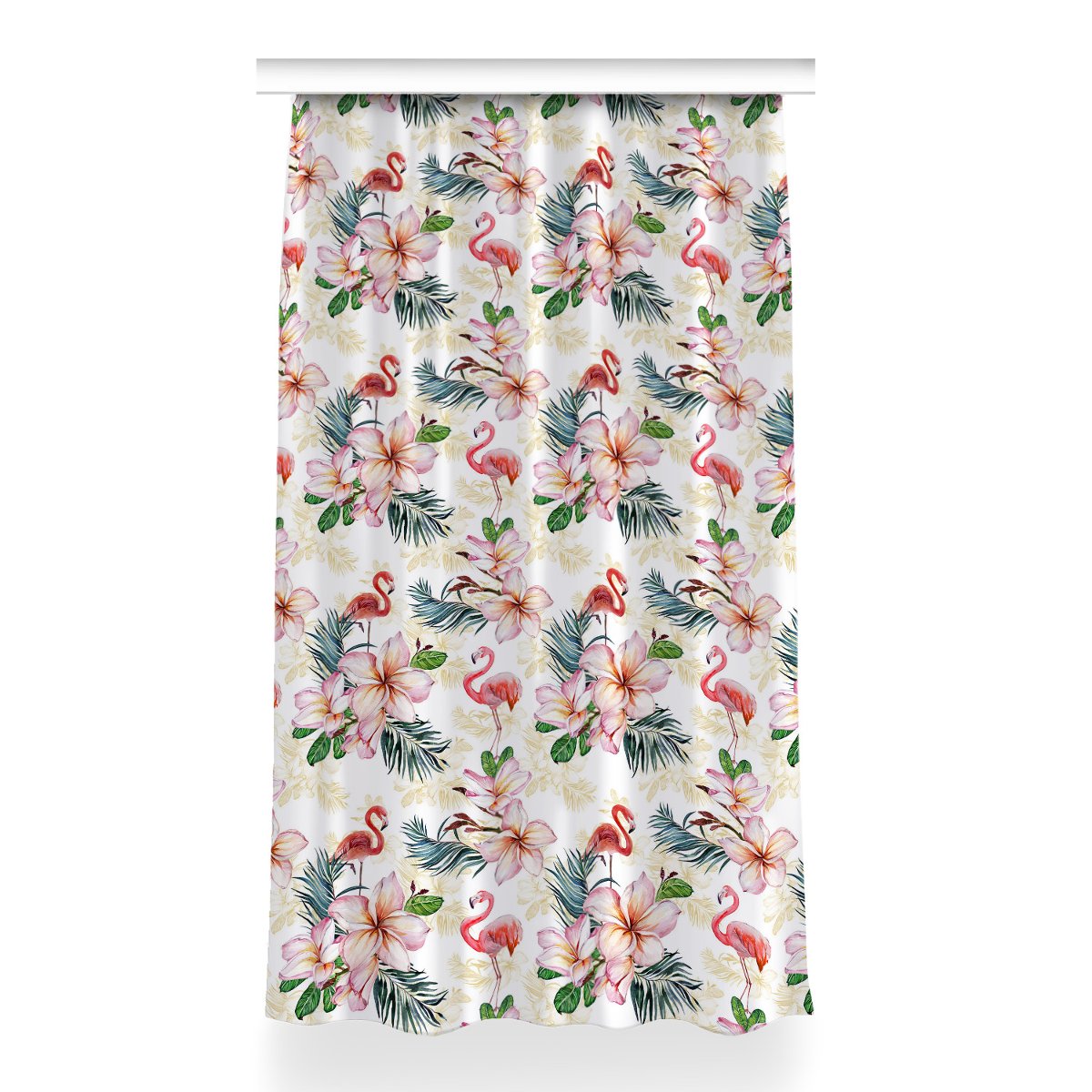 Zasłona wzór Flamingi w kwiatach do pokoju 150x260, Fabricsy