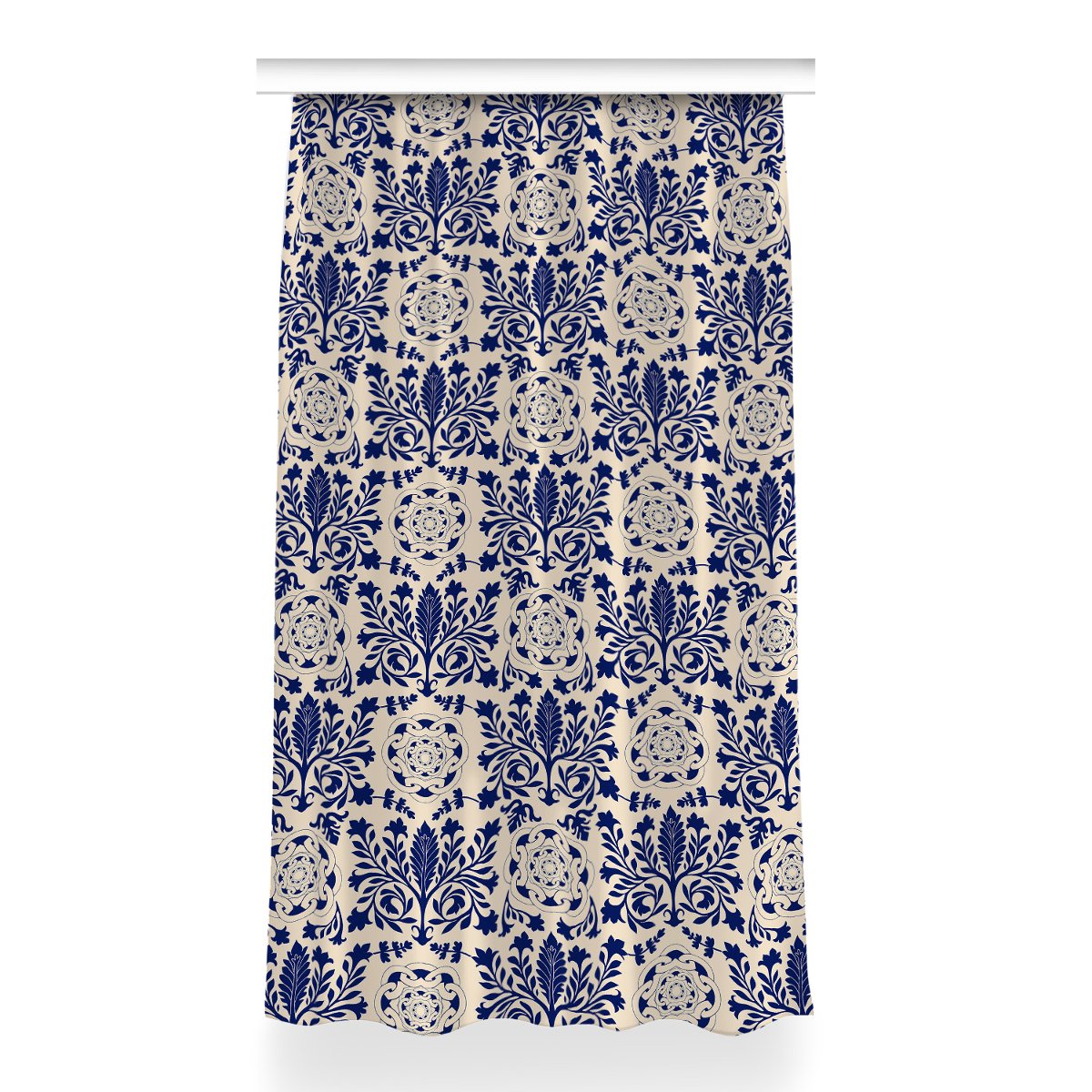 Zasłona gotowa Niebieski wzór do salonu 150x260 cm, Fabricsy