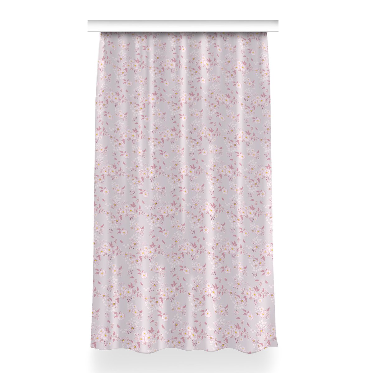 Zasłona przelotki Małe różowe kwiaty dekor 150x260, Fabricsy