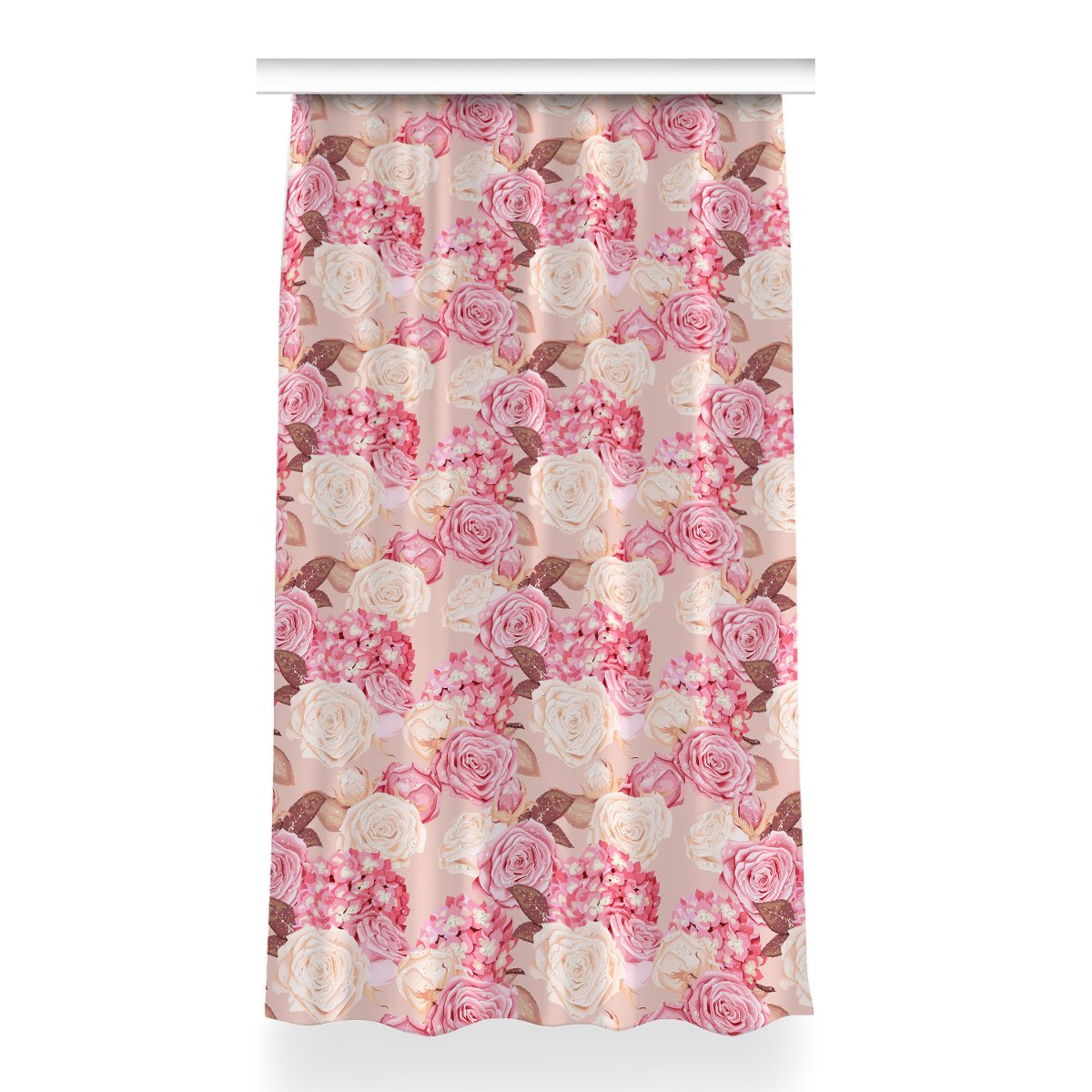 Zasłona przelotki Róże i hortensje dekor 150x260, Fabricsy
