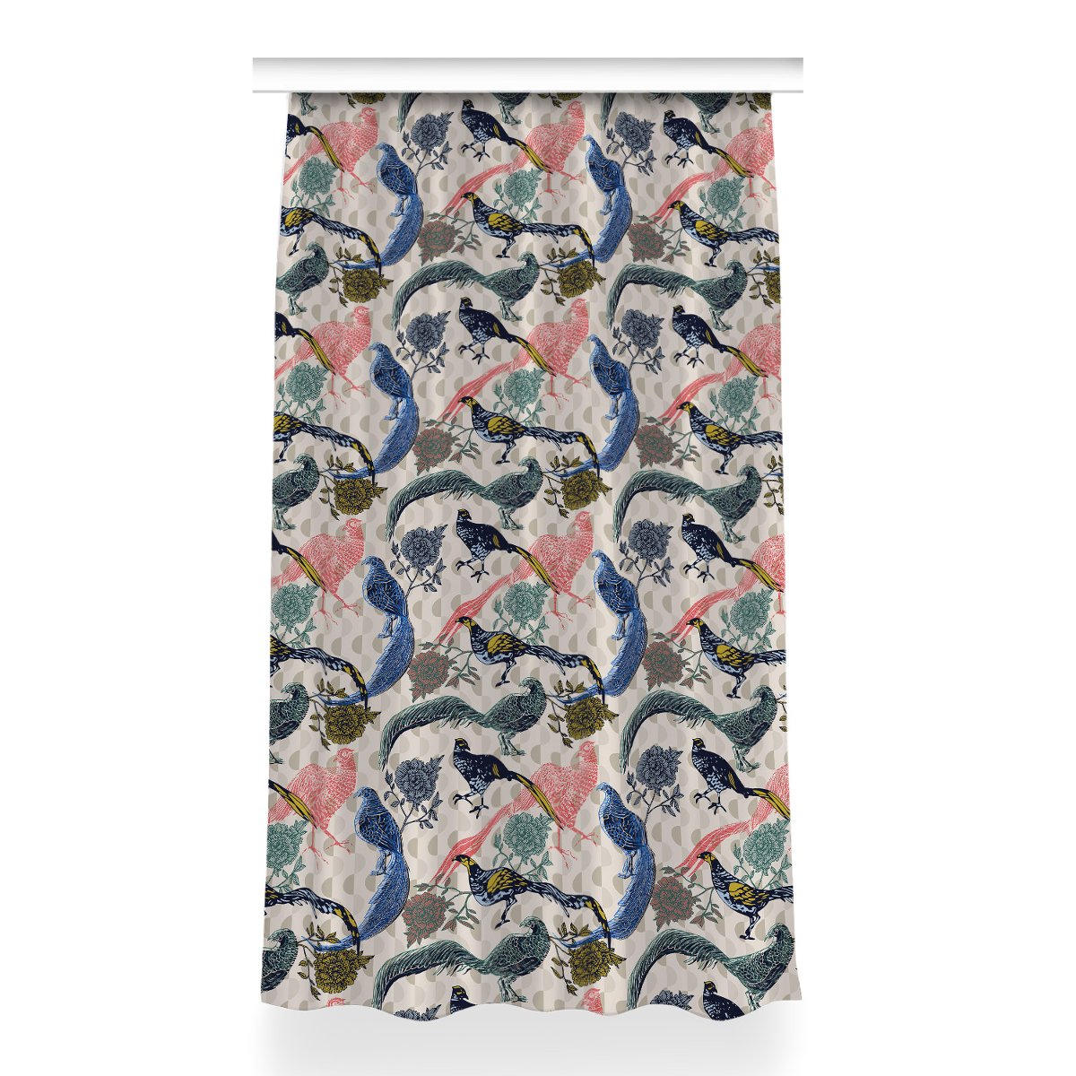 Zasłona gotowa Malowane przepiórki wzór 150x260 cm, Fabricsy