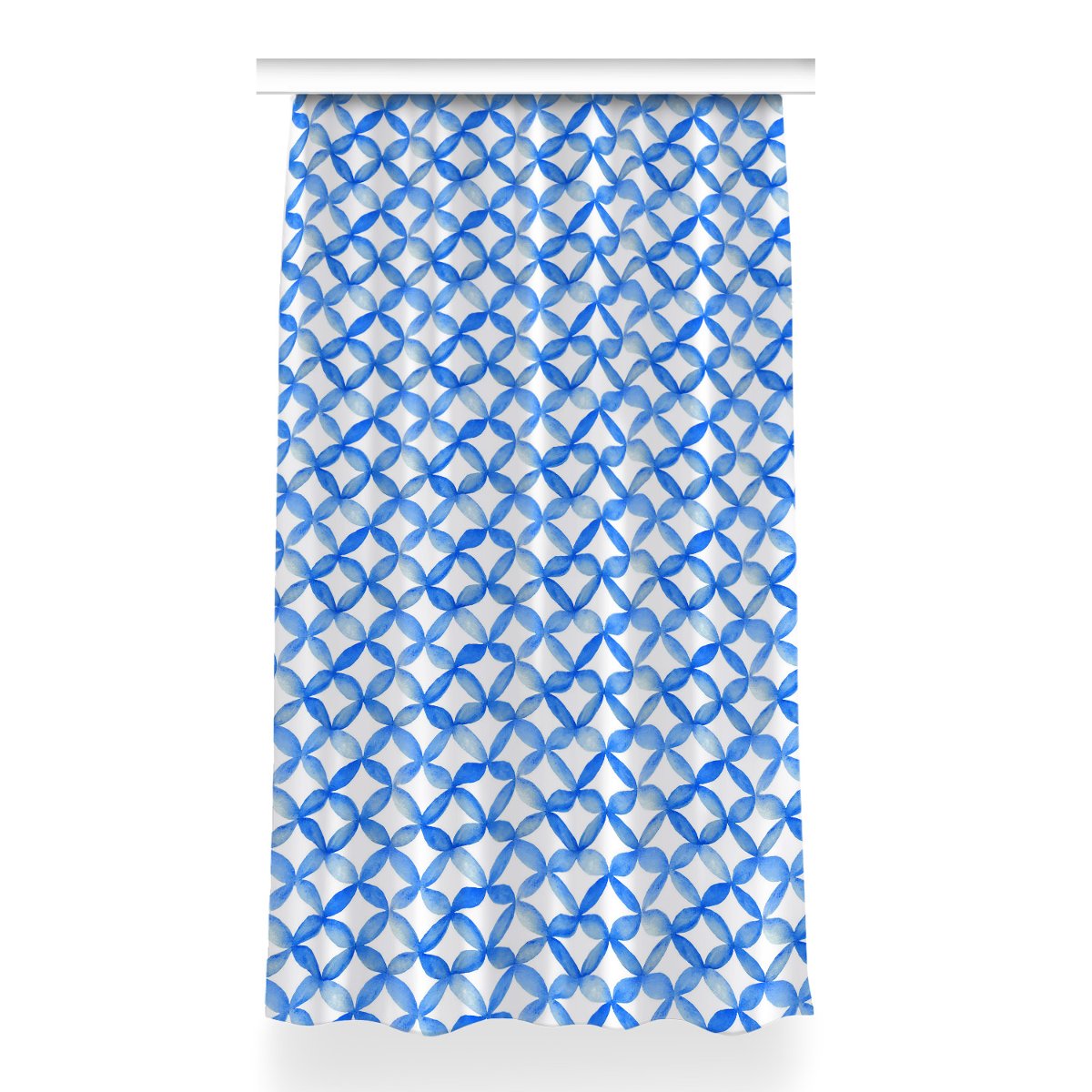 Zasłona z grafiką kolory Niebieskie koła 150x260, Fabricsy