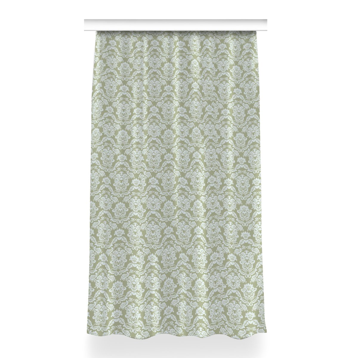 Zasłona z grafiką kolory Zielony ornament 150x260, Fabricsy