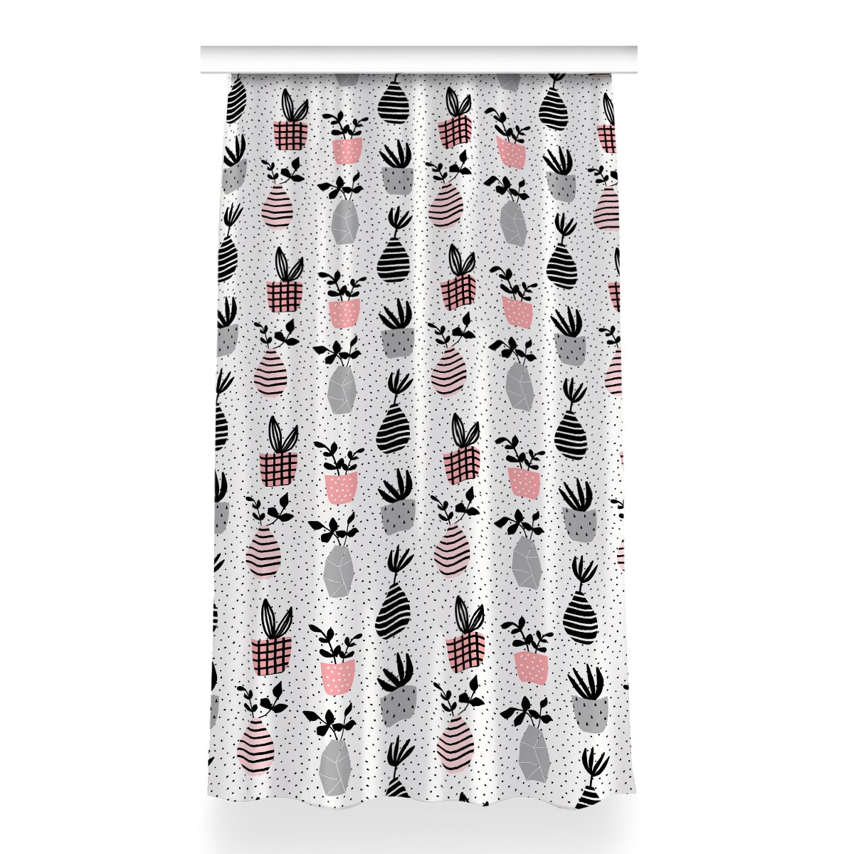 Zasłona z grafiką kolory Kwiaty w wazonach 150x260, Fabricsy