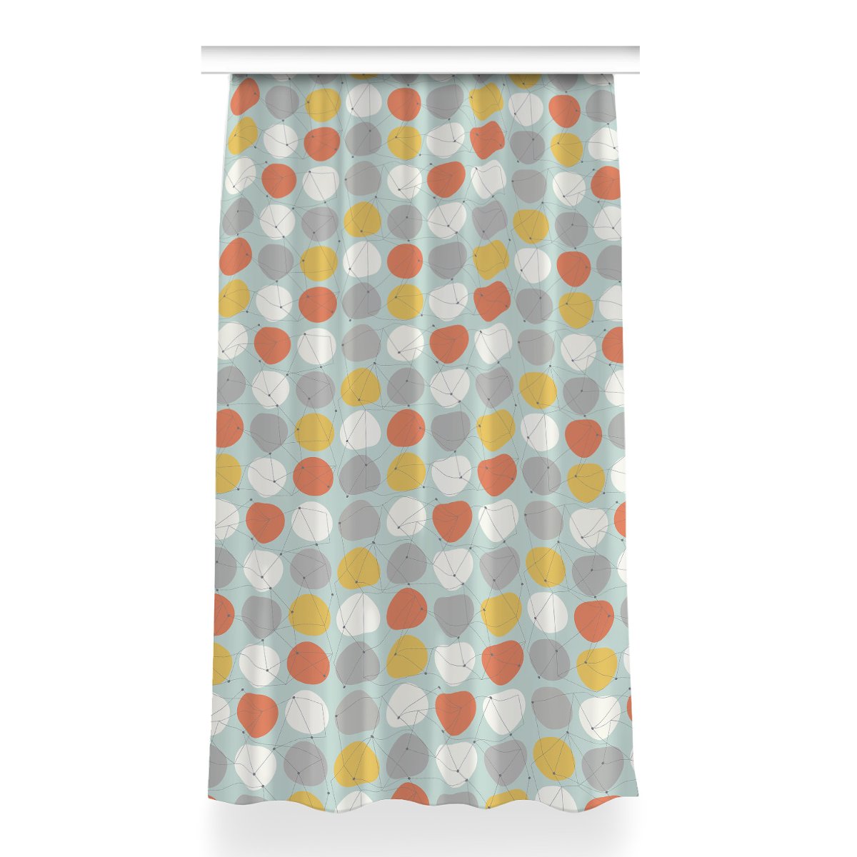 Zasłona z grafiką gotowa Wzór geometryczny 150x260, Fabricsy