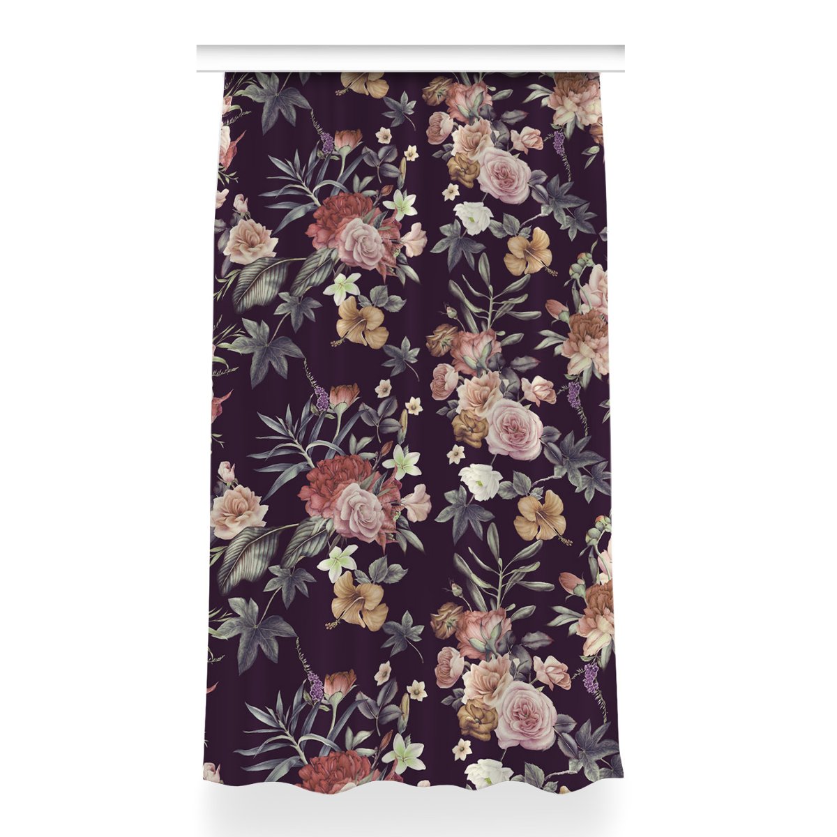 Zasłona z nadrukiem gotowa Kwiaty ogrodowe 150x260, Fabricsy
