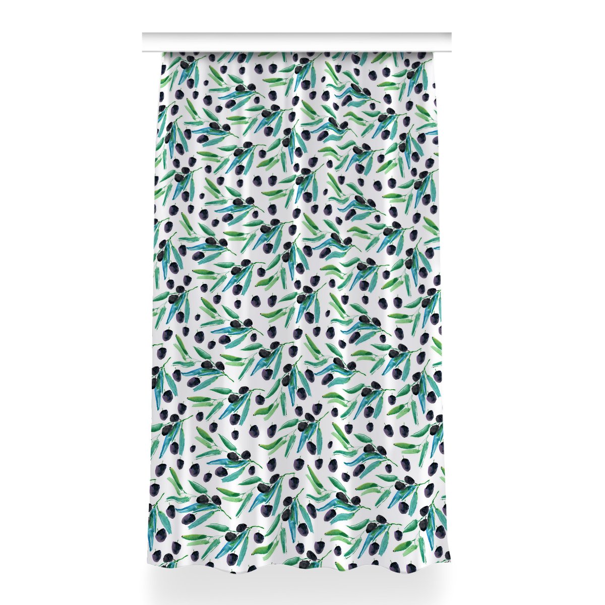 Zasłona z grafiką kolory Oliwki do salonu 150x260, Fabricsy
