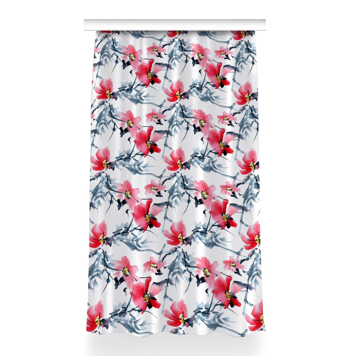 Zasłona klasyczna z grafiką Wzór kwiatów 150x260, Fabricsy