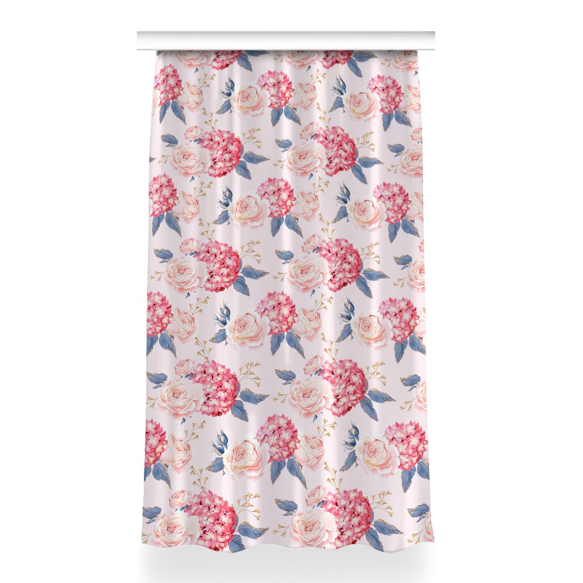 Zasłona gotowa do sypialni Hortensje dekor 150x260, Fabricsy