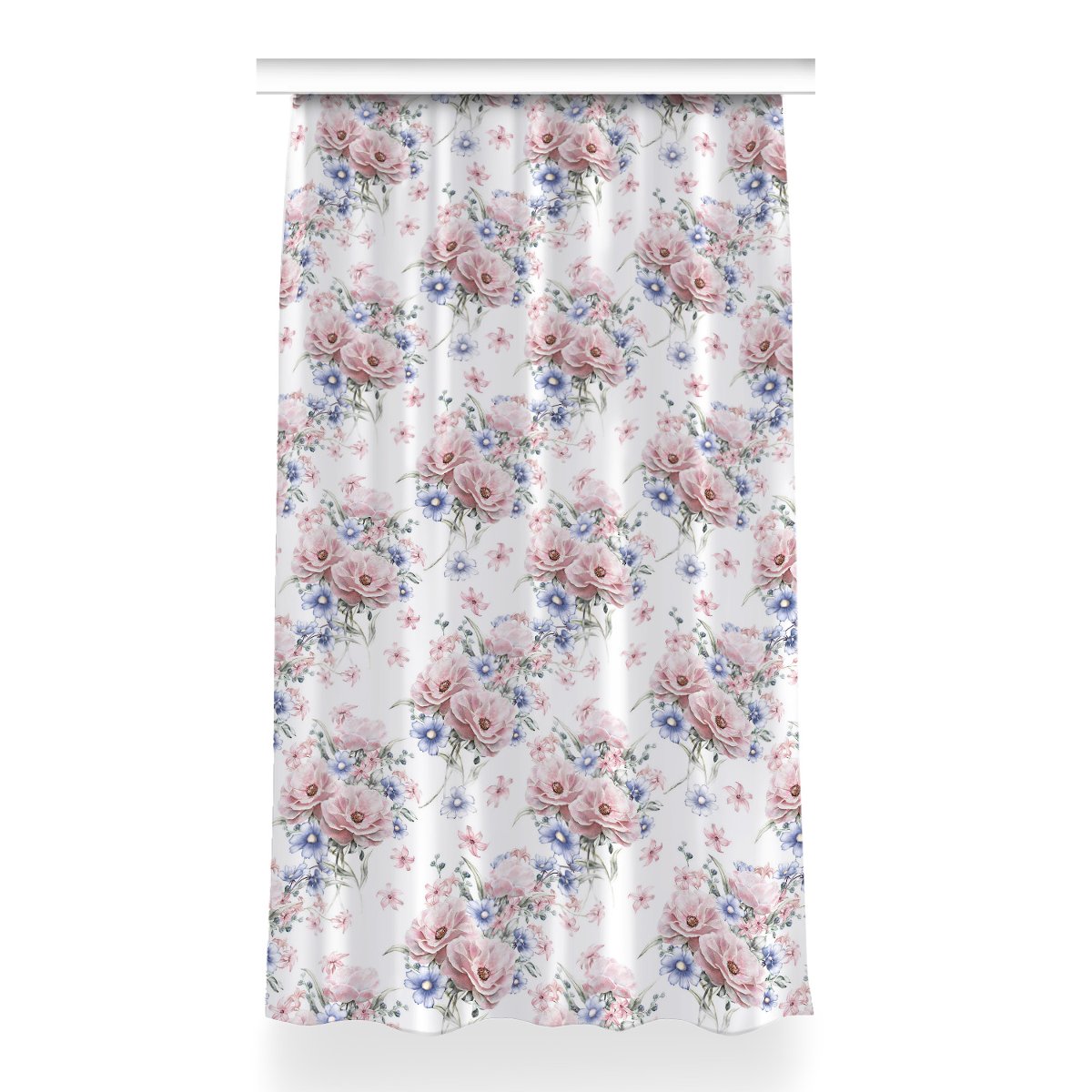 Zasłona przelotki Delikatny bukiet dekor 150x260, Fabricsy