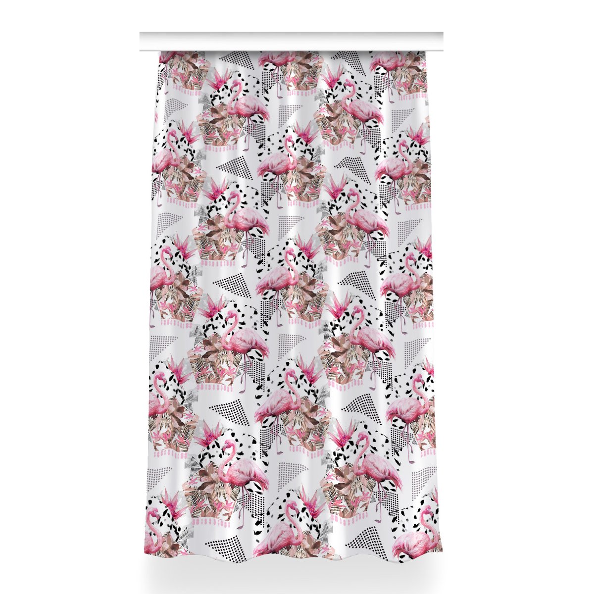 Zasłona gotowa do sypialni Flamingi wzór 150x260, Fabricsy