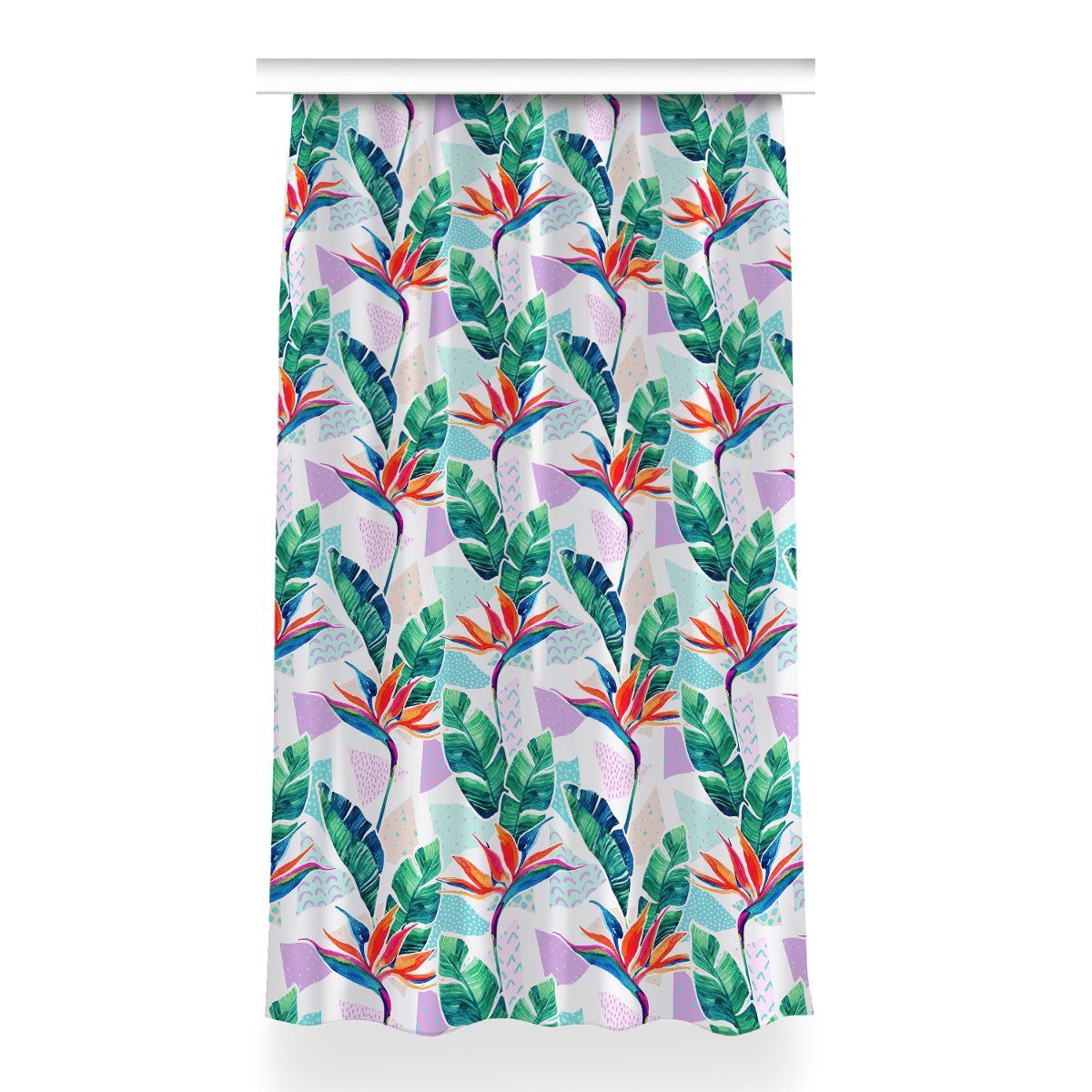 Zasłona przelotki Tropikalna flora dekor 150x260, Fabricsy