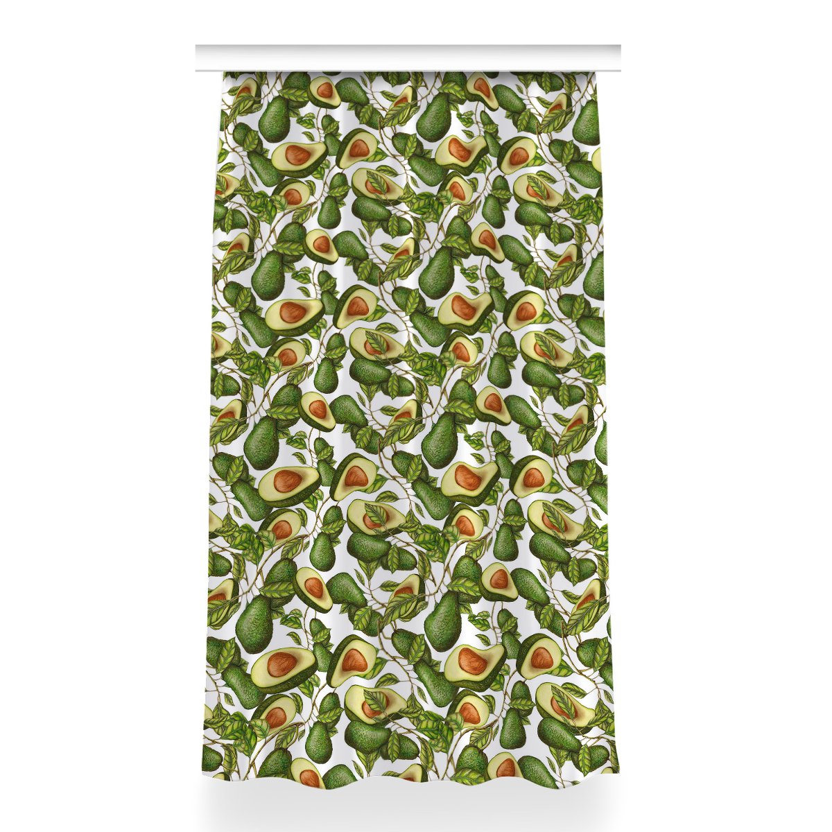 Zasłona z grafiką gotowa Awokado do pokoju 150x260, Fabricsy