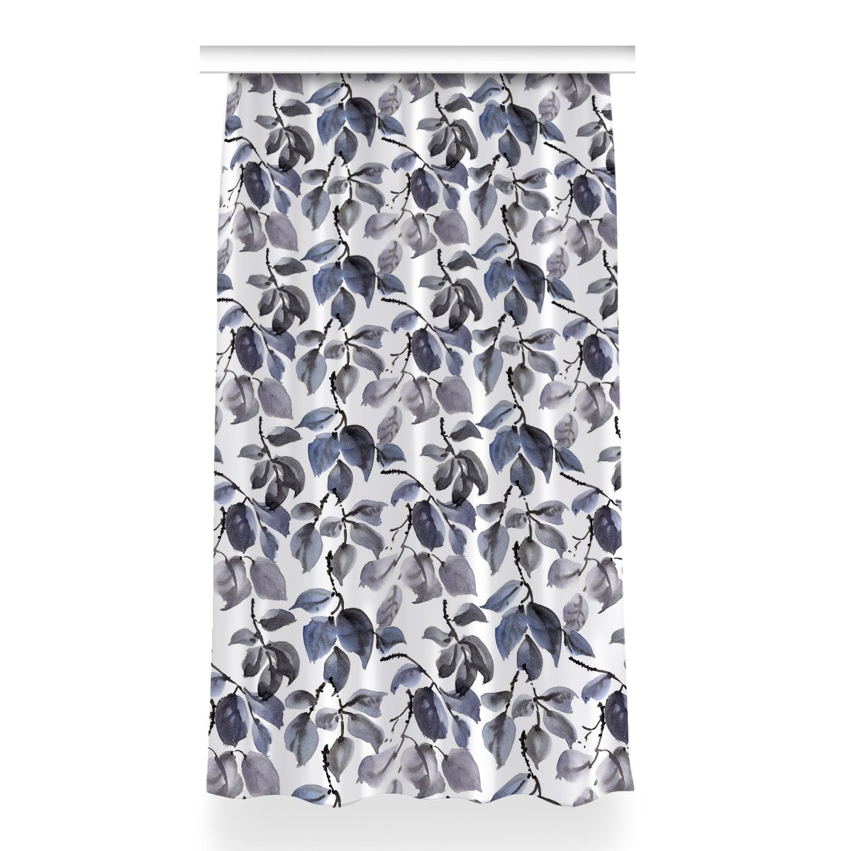 Zasłona z nadrukiem gotowa Szare gałęzie 150x260, Fabricsy