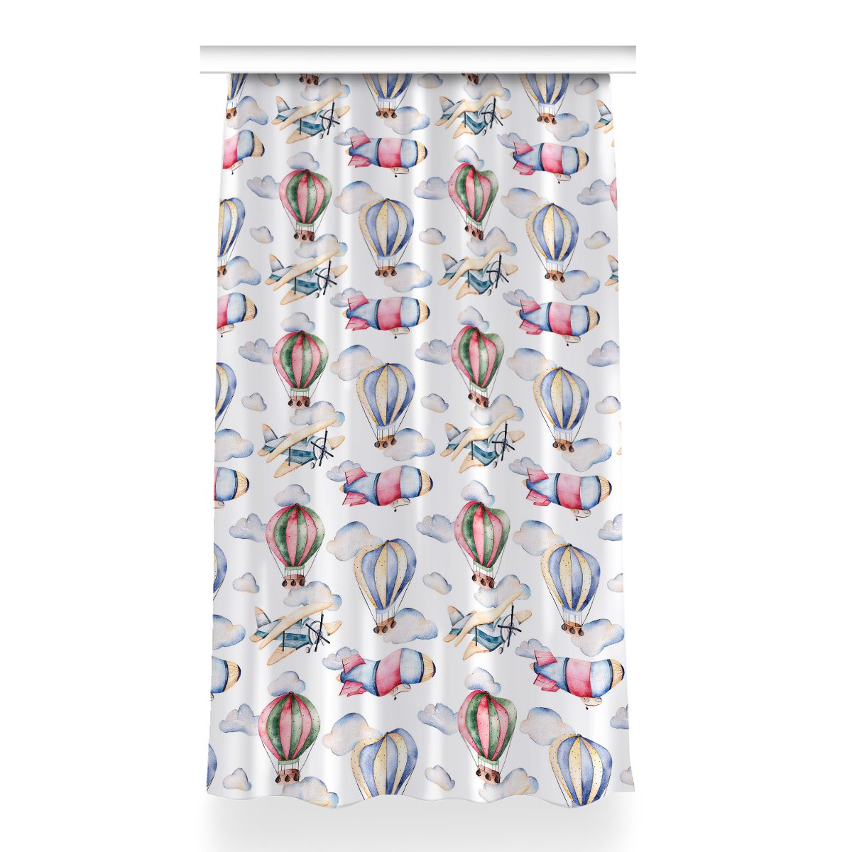 Zasłona gotowa Balony i sterowce do pokoju 150x260, Fabricsy