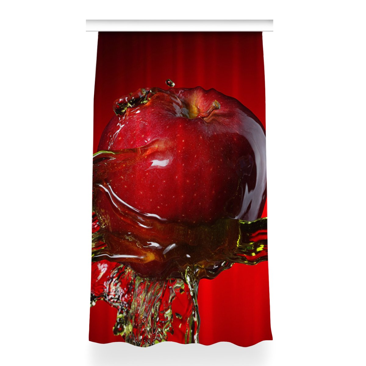 Zasłona z grafiką gotowa 150x260 Czerwone jabłko, Fabricsy