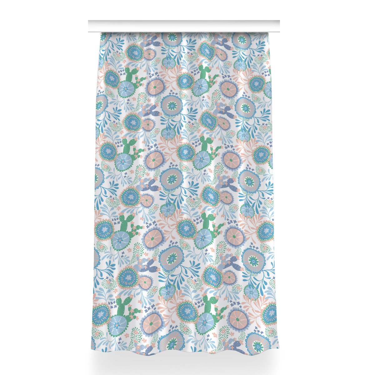 Zasłona z grafiką kolory Kwiaty vintage 150x260 cm, Fabricsy