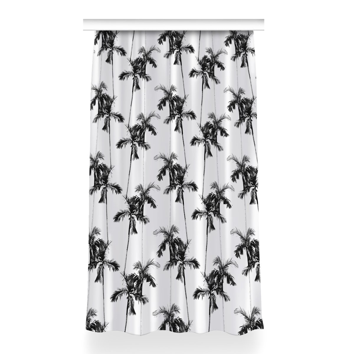 Zasłona wzór Czarno białe palmy do pokoju 150x260, Fabricsy