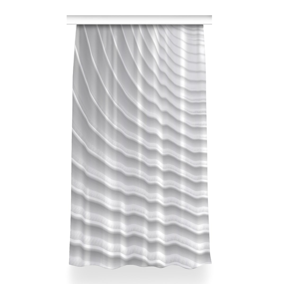 Zasłona z nadrukiem gotowa 150x260 Białe żłobienia, Fabricsy