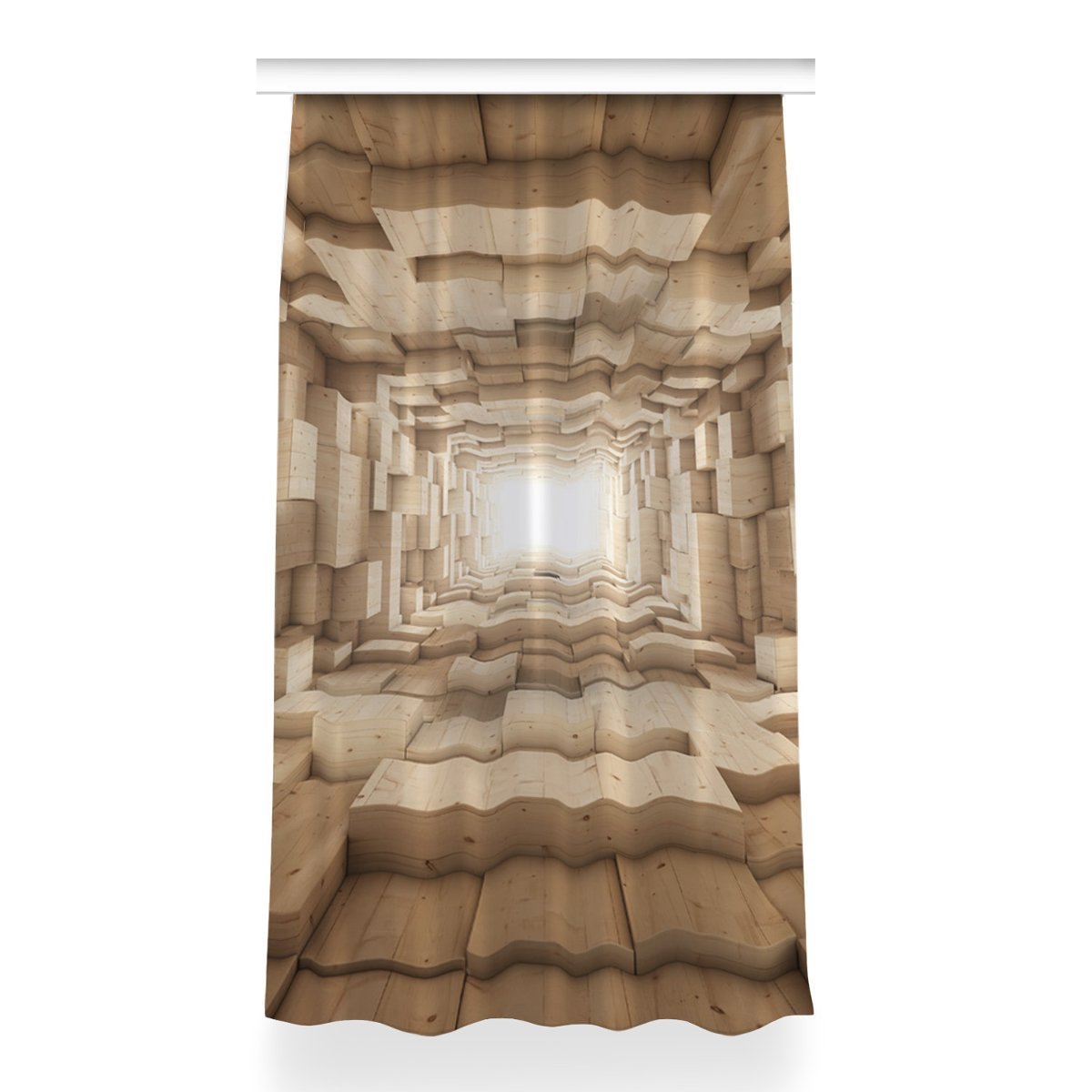 Zasłona gotowa do salonu 150x260 Abstrakcja drewno, Fabricsy
