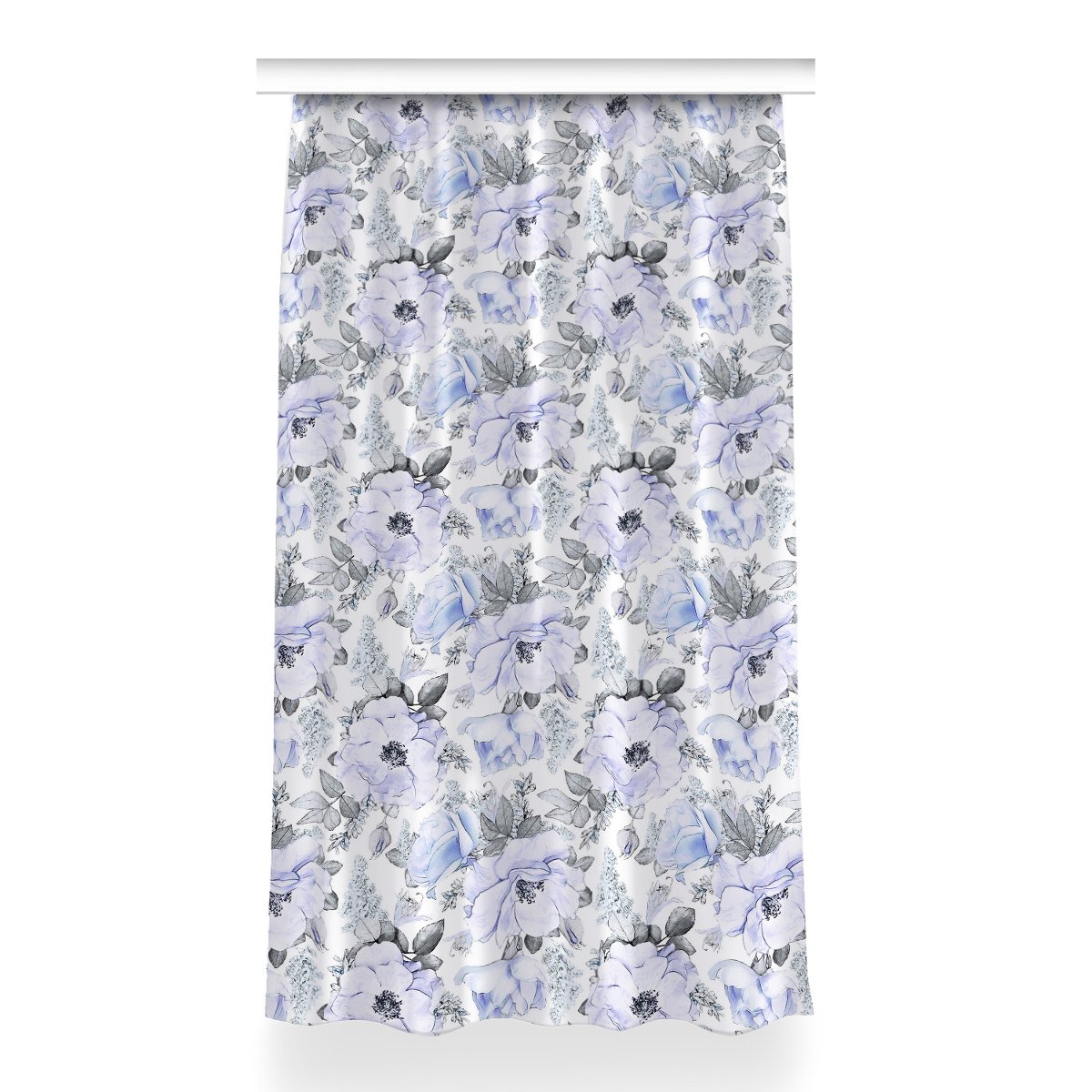 Zasłona z grafiką kolory 150x260 Niebieskie róże, Fabricsy