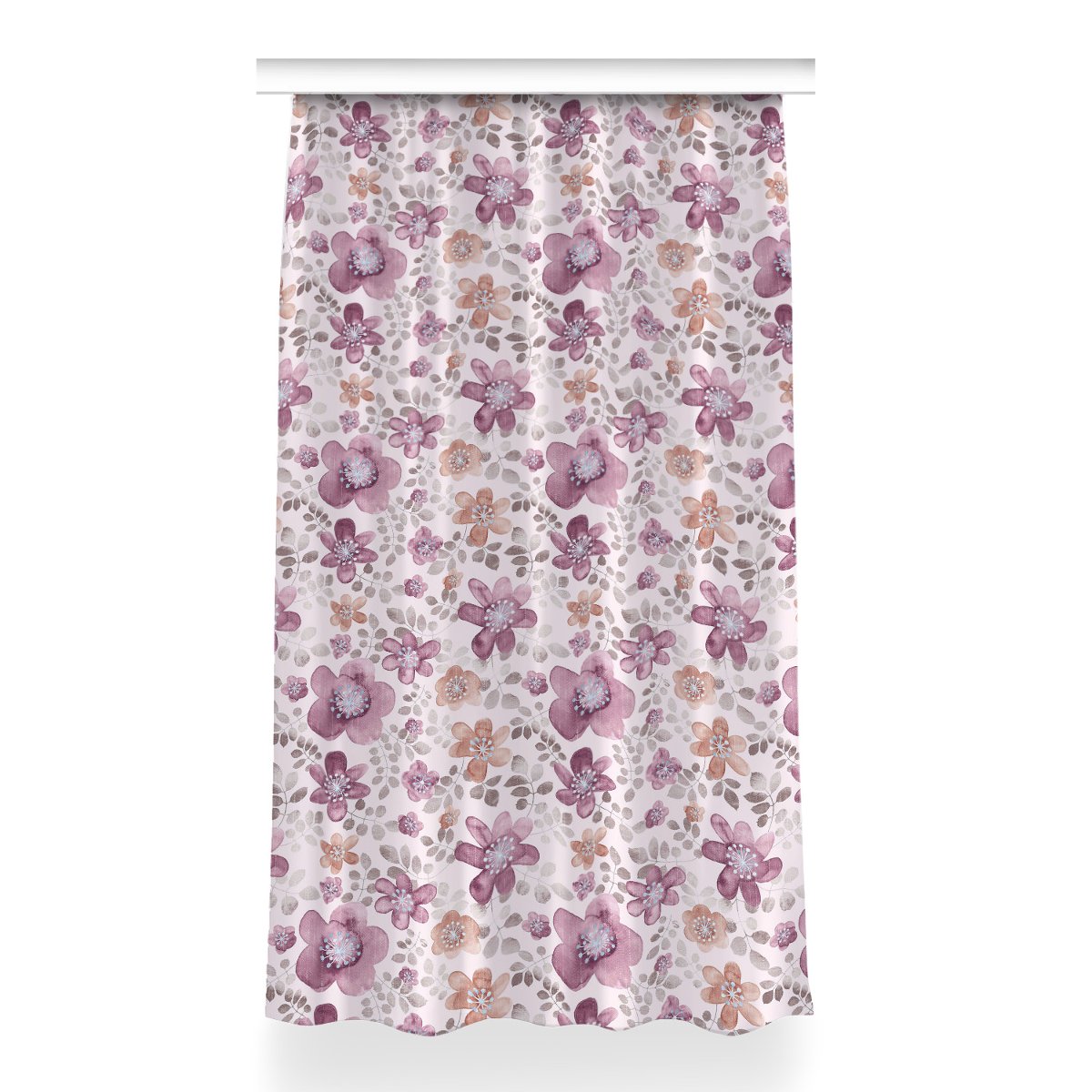 Zasłona na taśmę do sypialni 150x260 Różowe kwiaty, Fabricsy