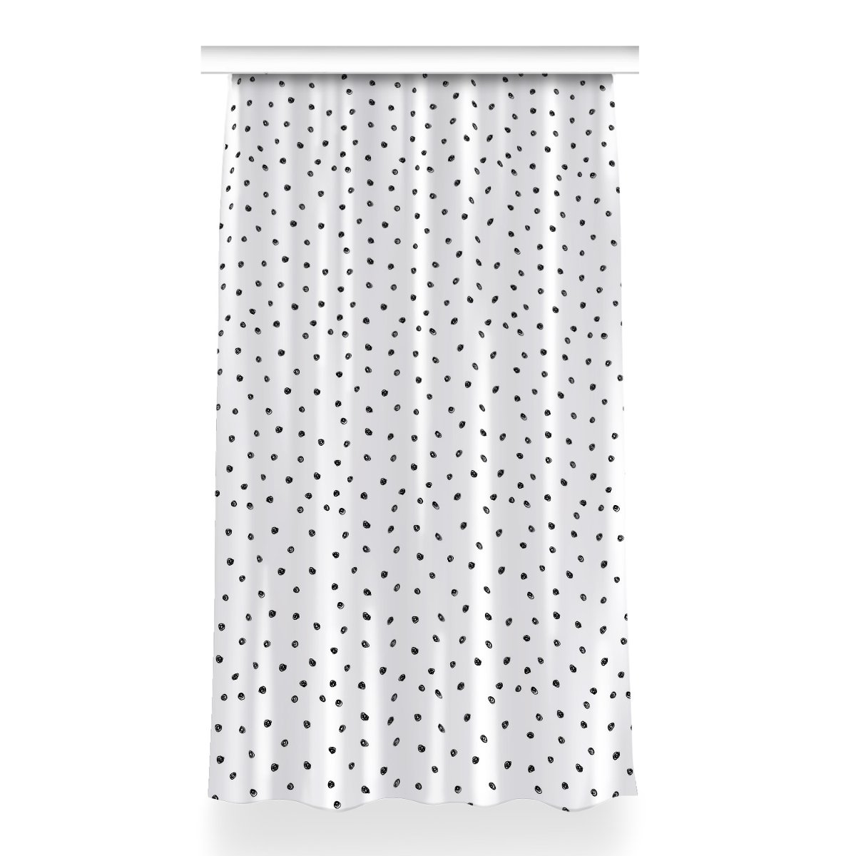 Zasłona z grafiką gotowa 150x260 cm Czarne kropki, Fabricsy