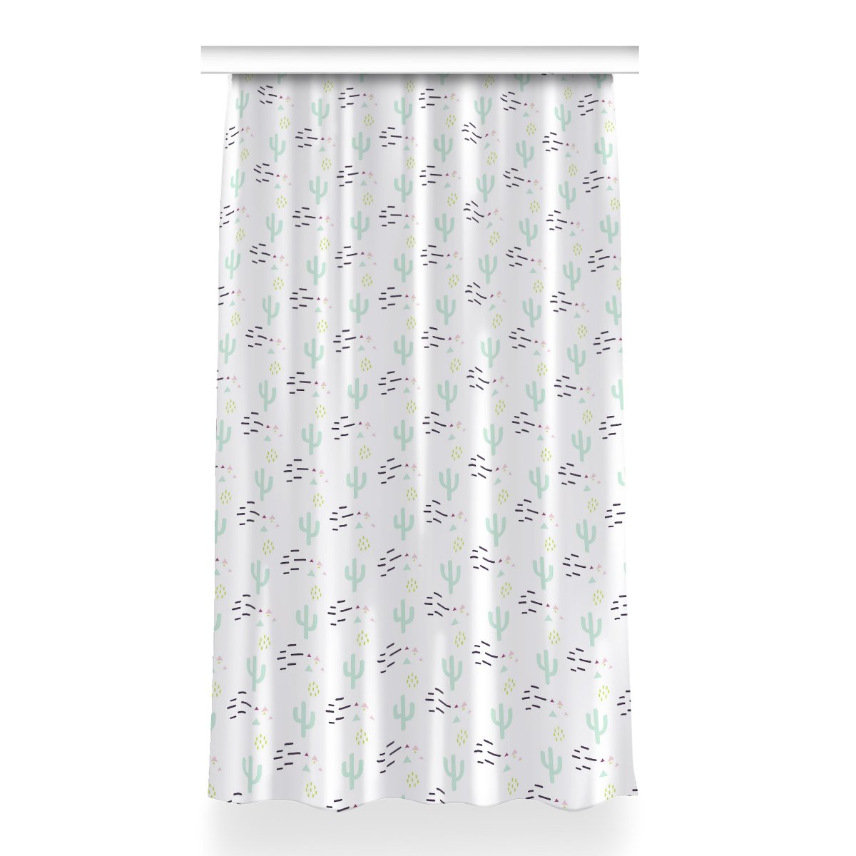 Zasłona klasyczna z grafiką wzór 150x260 Kaktusy, Fabricsy
