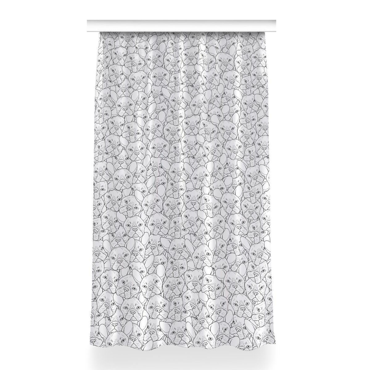 Zasłona gotowa do salonu wzór 150x260 Pies Buldog, Fabricsy