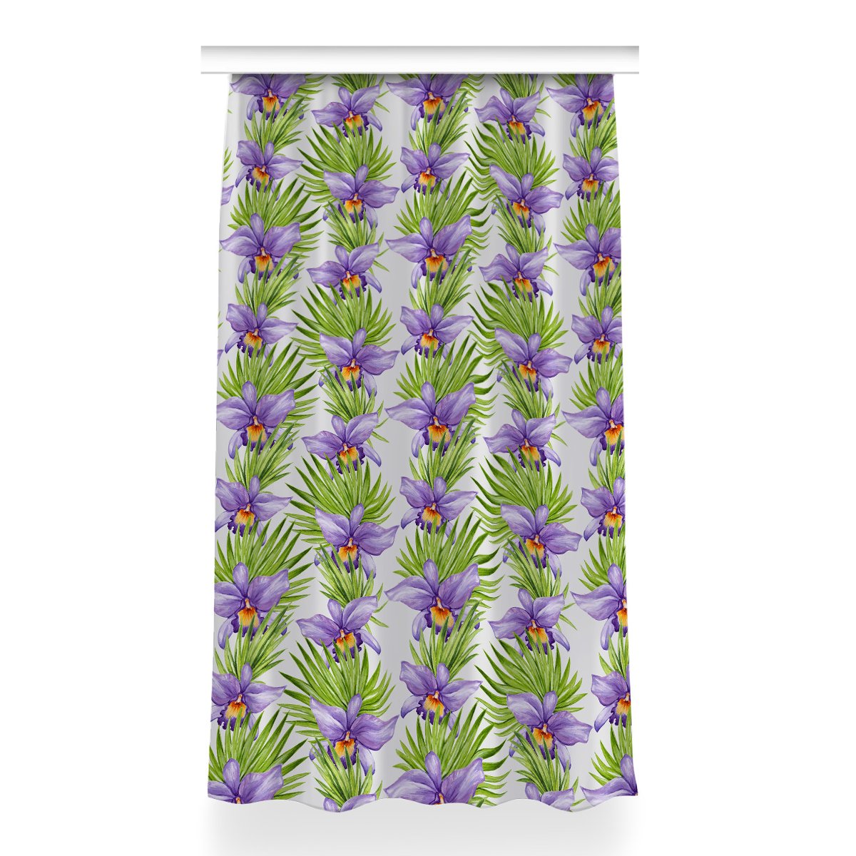 Zasłona z grafiką gotowa 150x260 Fioletowe kwiatki, Fabricsy