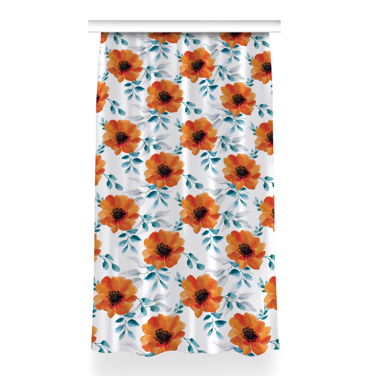 Zasłona do pokoju wzór 150x260 Pomarańczowy kwiat, Fabricsy