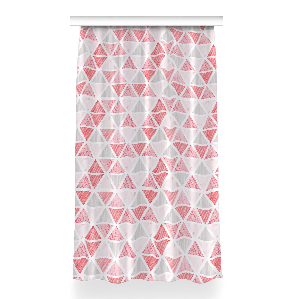 Zasłona gotowa dekor wzór 150x260 Różowe trójkąty, Fabricsy